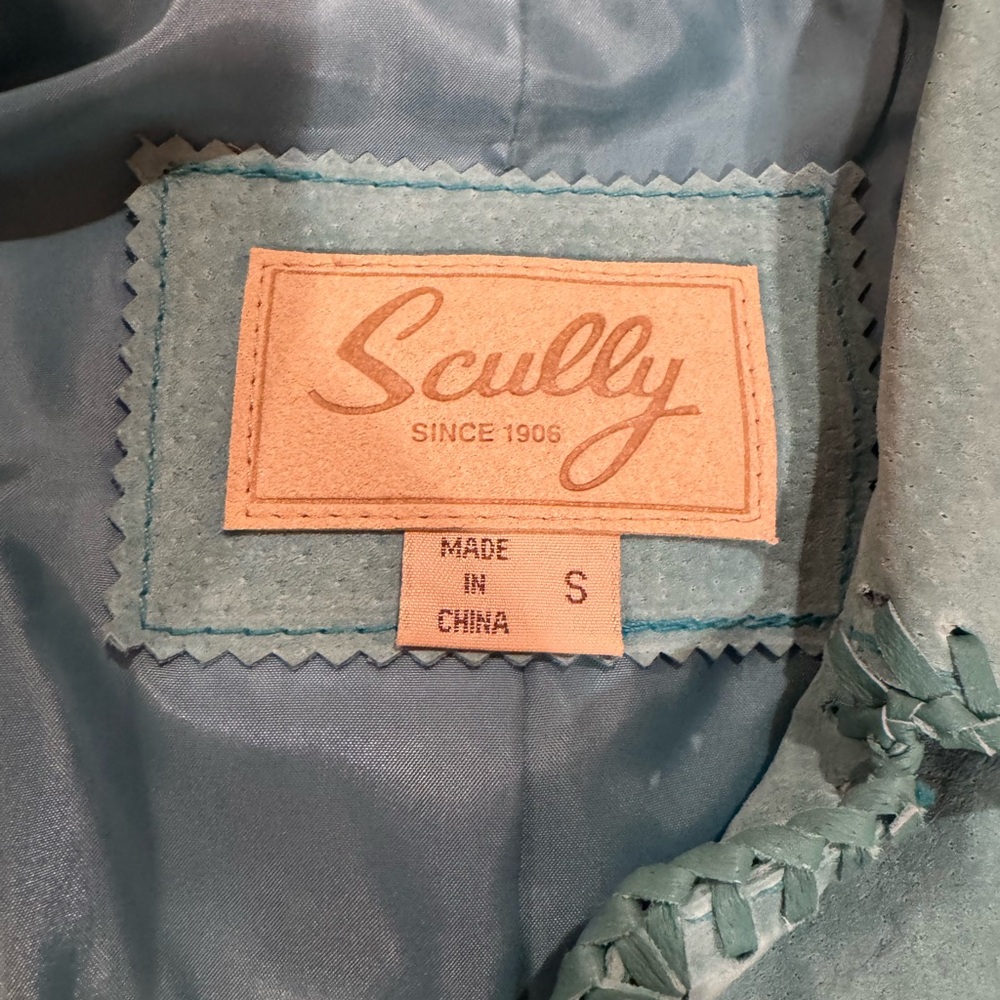 Scully Teal Leather Fringe Jacket - Picture 5 of 5